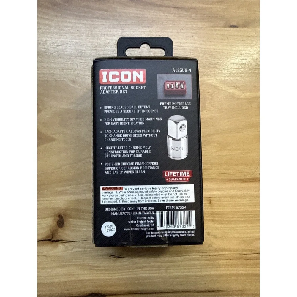 NEW ICON 4 pc Professional Socket Adapter Set A123US-4 57324, NEW